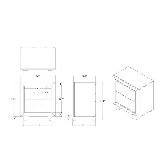 Alt view image 3 of 6 - Skye Marble White Nightstand