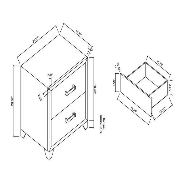 Alt view image 3 of 5 - OMODA WHITE NIGHTSTAND
