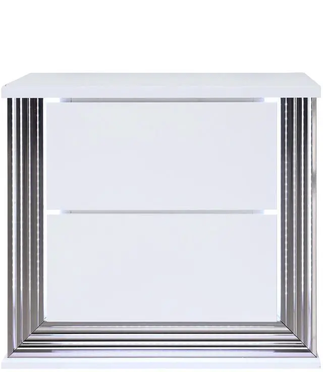 Main image of MOON SMOOTH WHITE NIGHTSTAND WITH LED