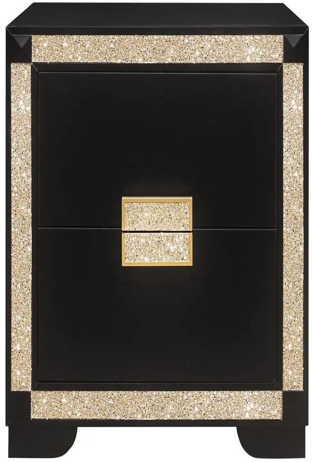 Main image of Lively Black/Gold Nightstand