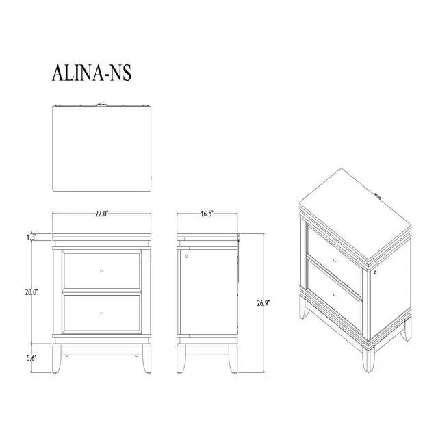 Alt view image 3 of 7 - ADALID WHITE NIGHTSTAND