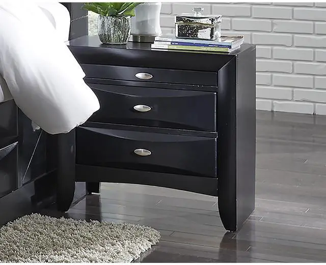 Alt view image 7 of 7 - Lucille Black Nightstand