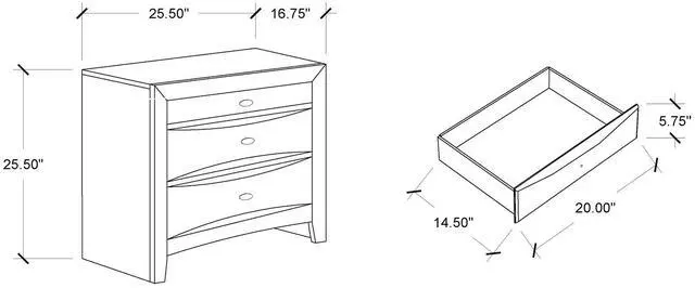 Alt view image 3 of 7 - Lucille Black Nightstand