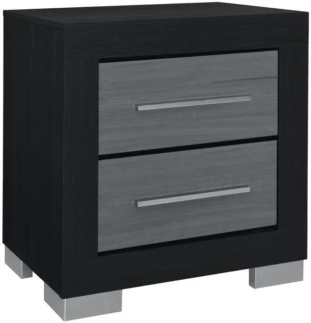 Alt view image 4 of 7 - Elsa Black And Grey Nightstand