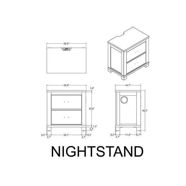 Alt view image 3 of 3 - Augusta Brown Nightstand