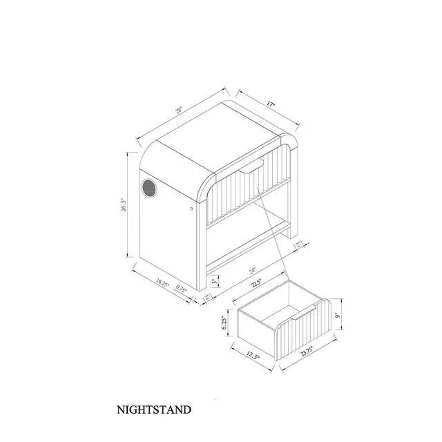 Alt view image 3 of 6 - Beverly Black And White Nightstand