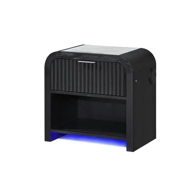 Alt view image 5 of 6 - Beverly Black And White Nightstand