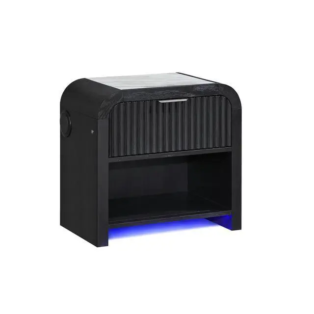 Alt view image 4 of 6 - Beverly Black And White Nightstand