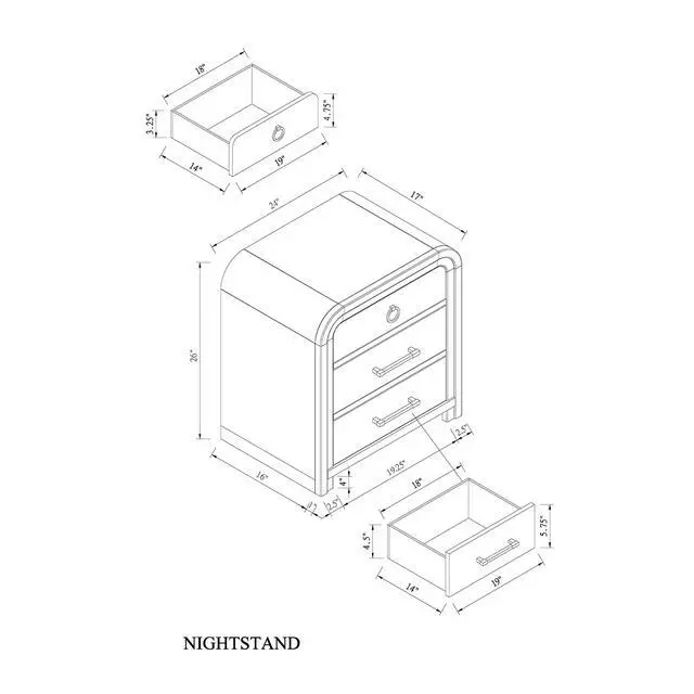 Alt view image 3 of 5 - Malco Oak Nightstand