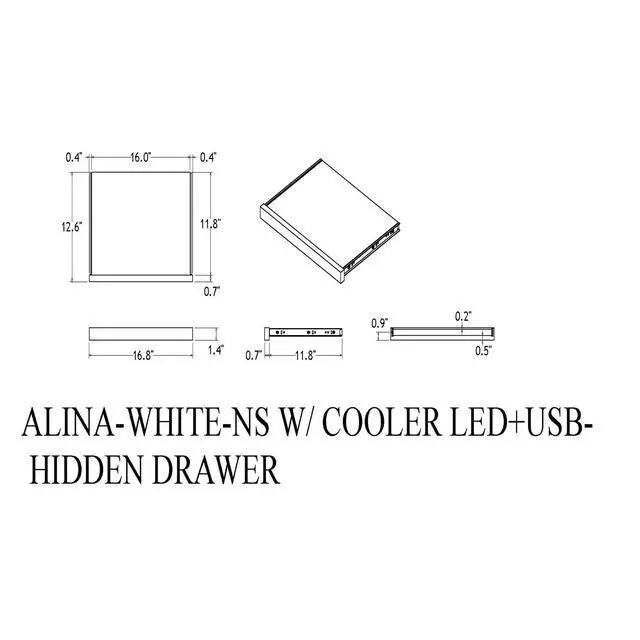 Alt view image 6 of 7 - Adelaide Grey And Black Nightstand With Cooler And Speaker