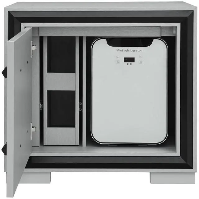 Main image of Adelaide Grey And Black Nightstand With Cooler And Speaker