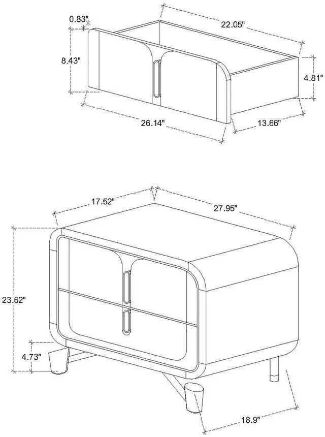 Alt view image 4 of 5 - Nora Beige Nightstand