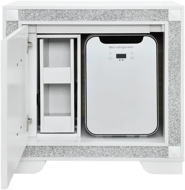 Alt view image 3 of 6 - Soulmarie White Nightstand With Cooler And Speaker