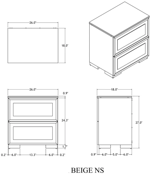Alt view image 5 of 7 - Ciara Beige Nightstand