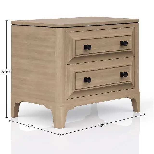 Alt view image 3 of 7 - 2 Drawer Nightstand With Sand Finish