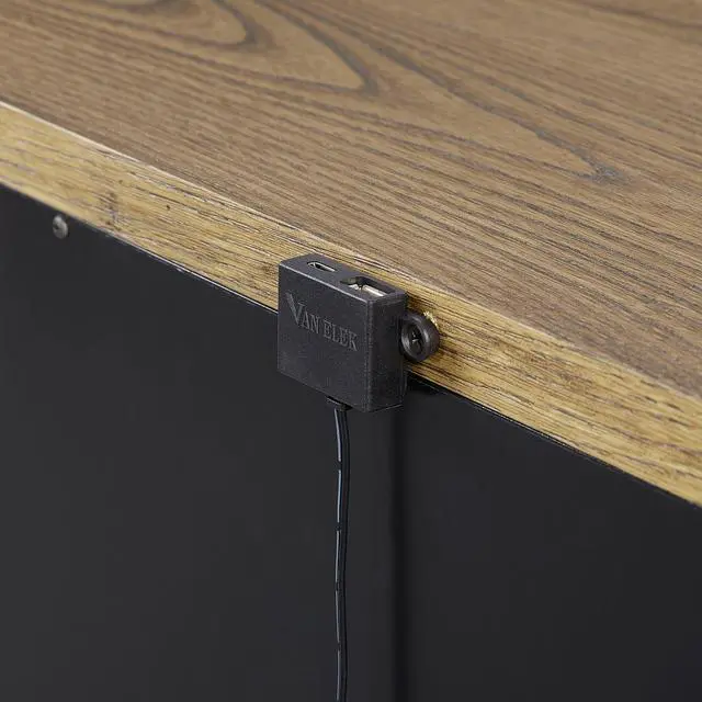 Alt view image 3 of 7 - 2 Drawer Nightstand With Usb In Latte Finish With Metal Base