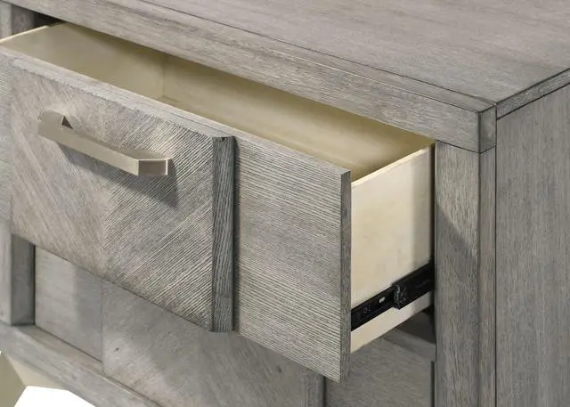 Alt view image 5 of 5 - 2 Drawer Nightsand In Gray Bookmatched Veneers