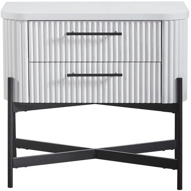 Main image of 2 Drawer Nightstand - White (Usb Type C)