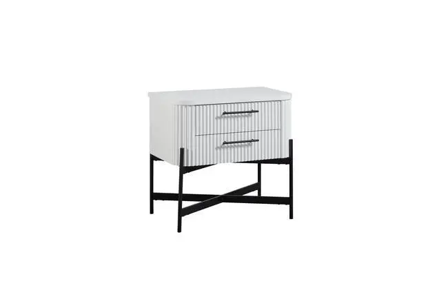 Alt view image 2 of 4 - 2 Drawer Nightstand - White (Usb Type C)