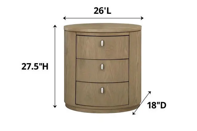 Alt view image 6 of 6 - Oval Nightstand - Toffee