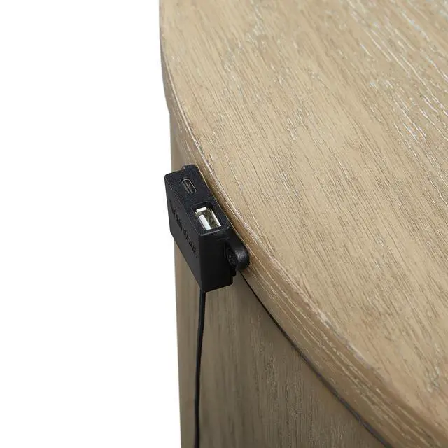 Alt view image 5 of 6 - Oval Nightstand - Toffee