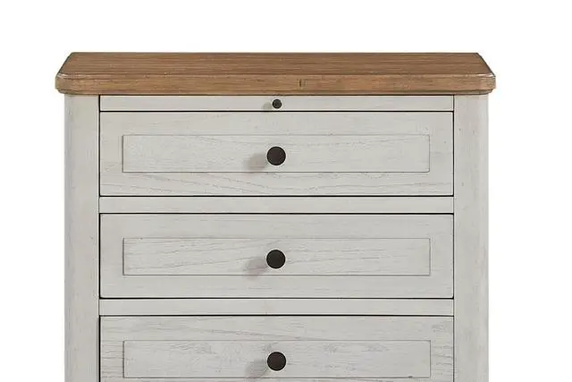 Alt view image 6 of 6 - 3 Drawer Nightstand With Usb - Cement And Sand
