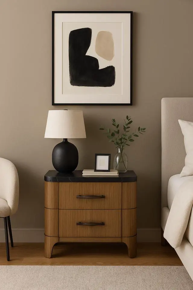 Alt view image 3 of 4 - 2 Drawer Nightstand (Stone Top)