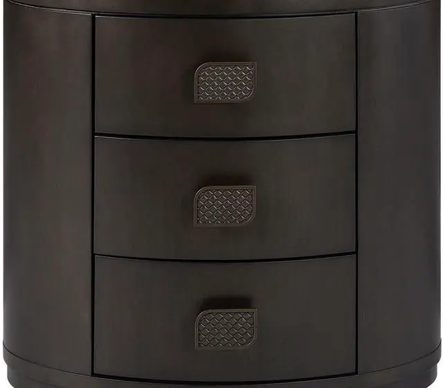Alt view image 2 of 4 - 3 Drawer Oval Nightstand