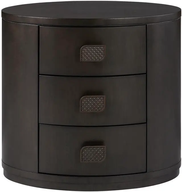 Main image of 3 Drawer Oval Nightstand