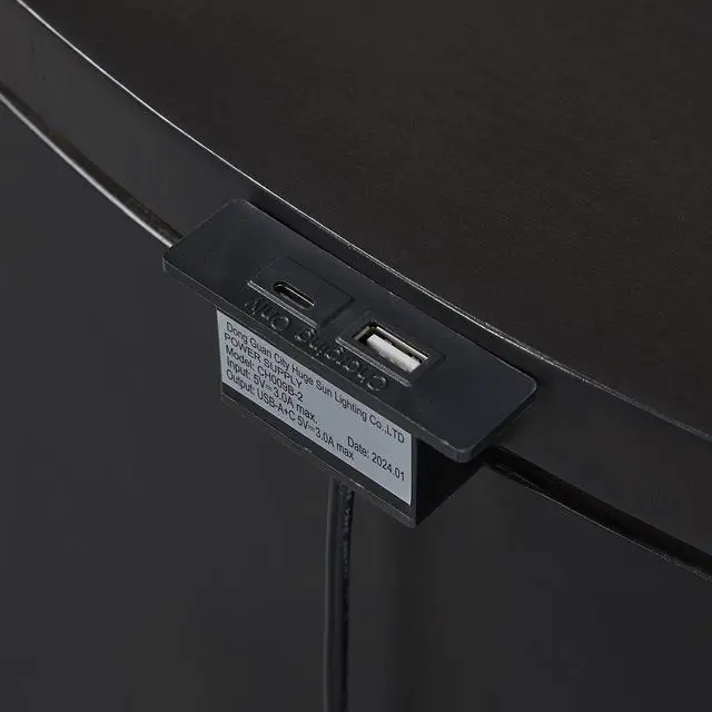 Alt view image 4 of 4 - 3 Drawer Oval Nightstand