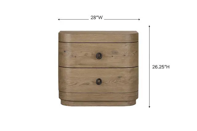 Alt view image 2 of 4 - Large 2-Drawer Nightstand In English Knotty Oak