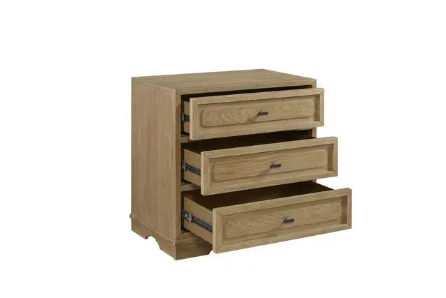 Alt view image 3 of 4 - 3 Drawer Nighstand - Cashew