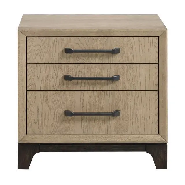 Alt view image 4 of 7 - Brown 3-Drawer Nightstand With Usb