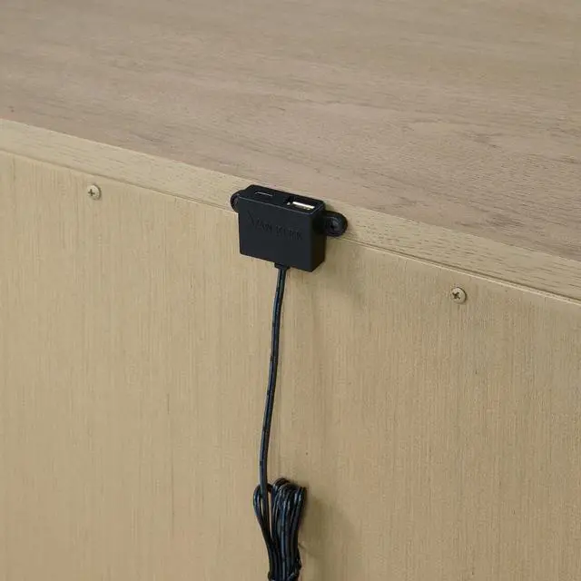 Alt view image 7 of 7 - Brown 3-Drawer Nightstand With Usb