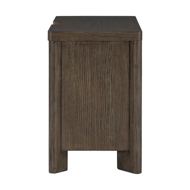 Alt view image 3 of 7 - Dark Oak 3-Drawer Nightstand With Usb