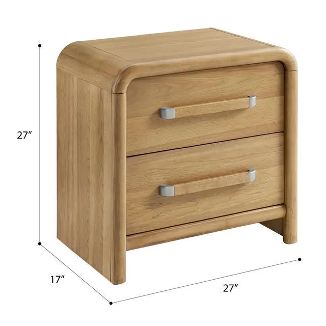 Alt view image 3 of 6 - 2-Drawer Nightstand With Usb