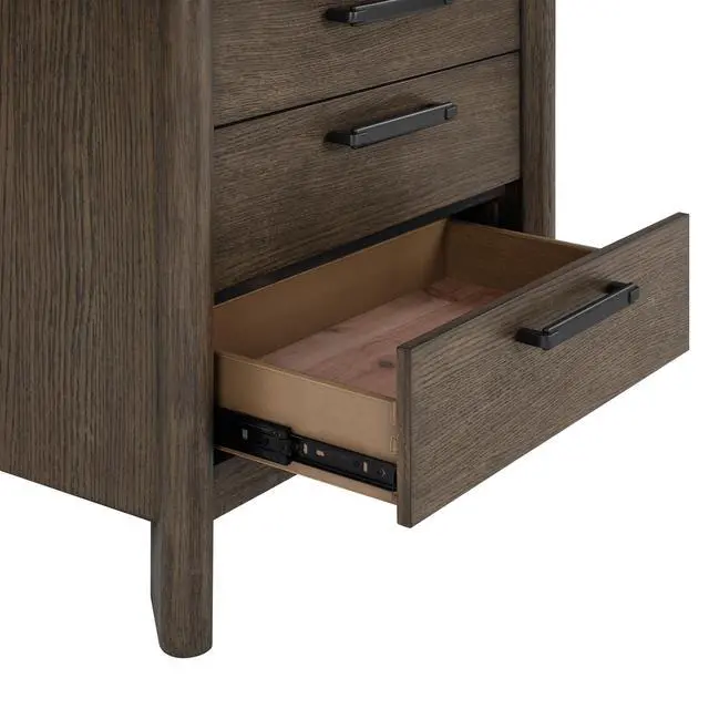 Alt view image 5 of 7 - Dark Oak 3-Drawer Nightstand With Usb