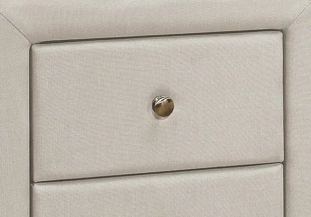 Alt view image 2 of 7 - Nightstand, Nightstand, End, Side, Lamp, Storage Drawer, Bedroom, Upholstered, Beige Linen Look, Transitional