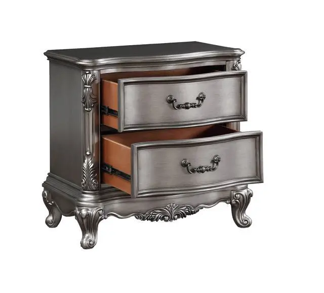 Alt view image 2 of 5 - Ariadne Antique Platinum Finish Nightstand