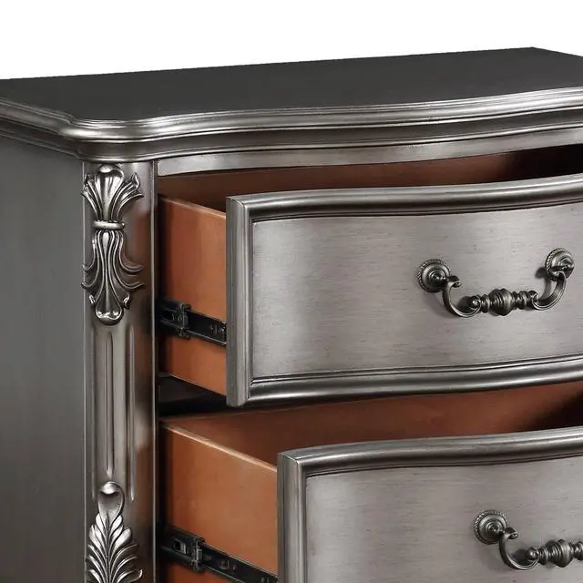 Alt view image 4 of 5 - Ariadne Antique Platinum Finish Nightstand