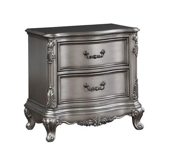 Alt view image 3 of 5 - Ariadne Antique Platinum Finish Nightstand