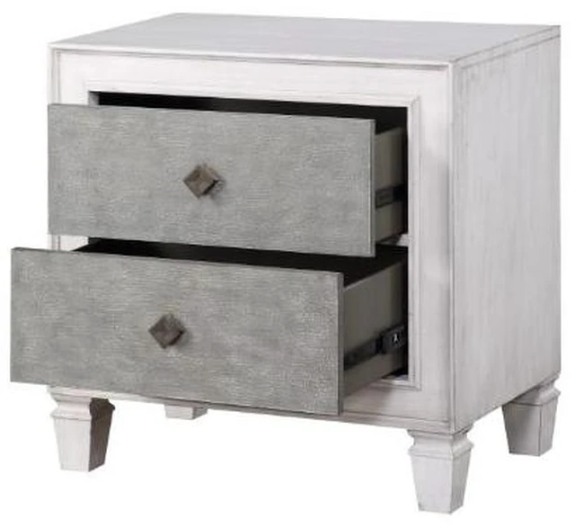 Alt view image 3 of 5 - Katia Rustic Gray & Weathered White Finish Night Stand