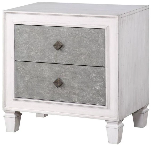 Main image of Katia Rustic Gray & Weathered White Finish Night Stand