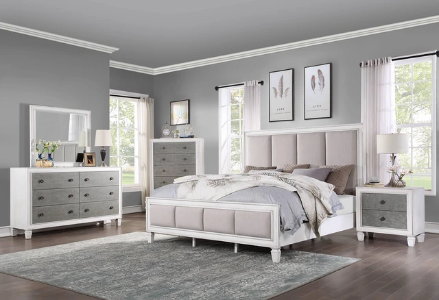 Alt view image 5 of 5 - Katia Rustic Gray & Weathered White Finish Night Stand