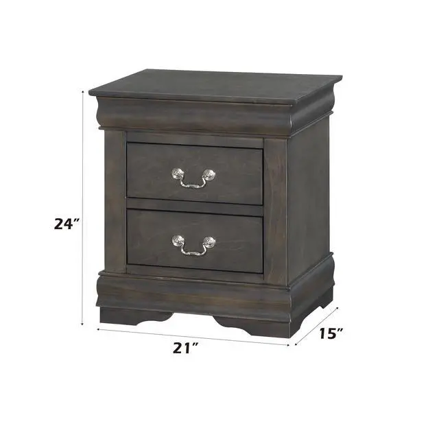 Alt view image 2 of 6 - Louis Philippe Dark Gray Nightstand