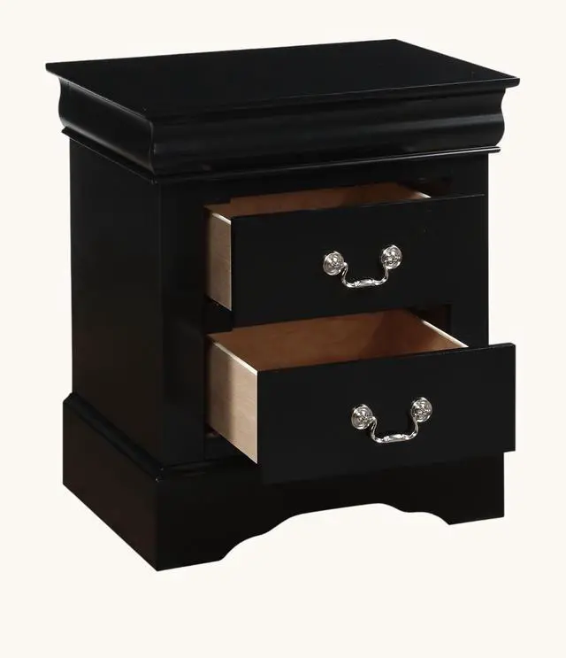 Alt view image 6 of 6 - Louis Black Finish Philippe Iii Nightstand