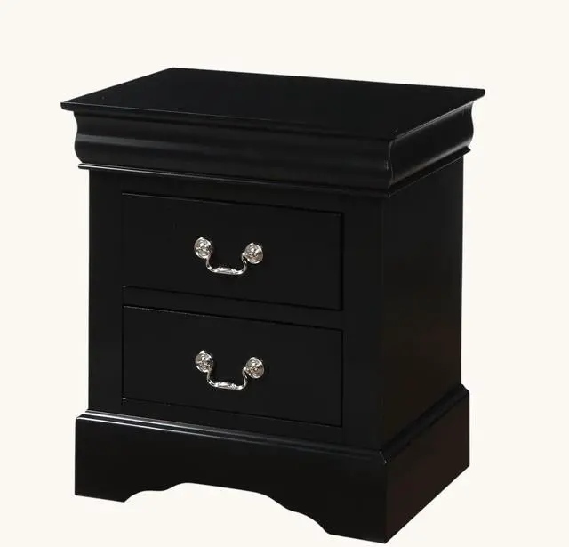 Alt view image 4 of 6 - Louis Black Finish Philippe Iii Nightstand