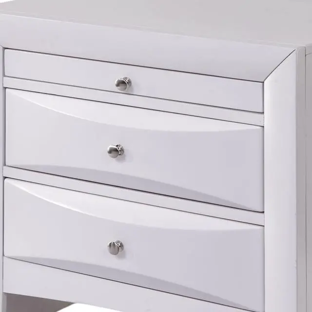 Alt view image 5 of 5 - Ireland White Finish Nightstand