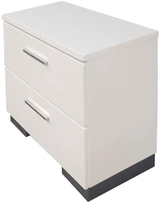 Alt view image 5 of 5 - Lorimar White & Chrome Leg Finish Nightstand