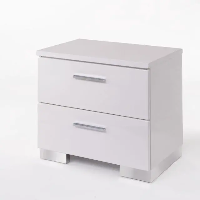 Alt view image 2 of 5 - Lorimar White & Chrome Leg Finish Nightstand